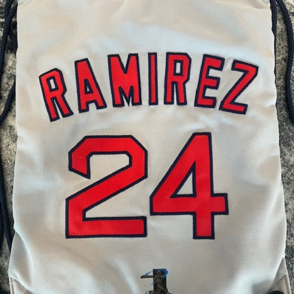 Boston Red Sox drawstring backpack resembling a baseball jersey #24 Ramirez PLUS - Picture 2 of 12